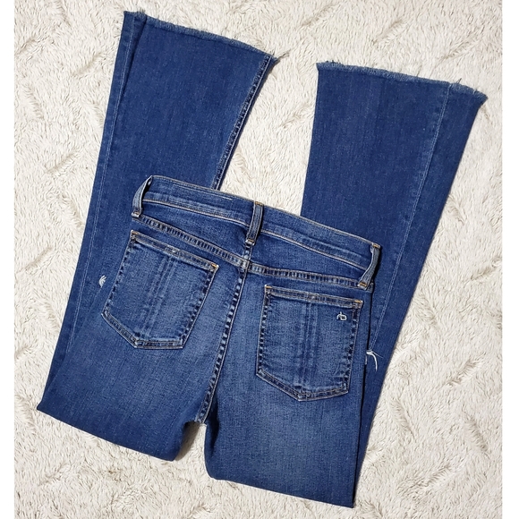 Rag&Bone 10" High Rise Crop Flare Jeans Sz 24 - Picture 3 of 10